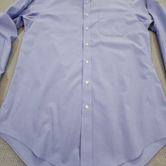 Wilkes & Riley Button Up Spread Collar Shirt Men's Size 16 x 34 Blue 100% Cotton - Picture 7 of 14